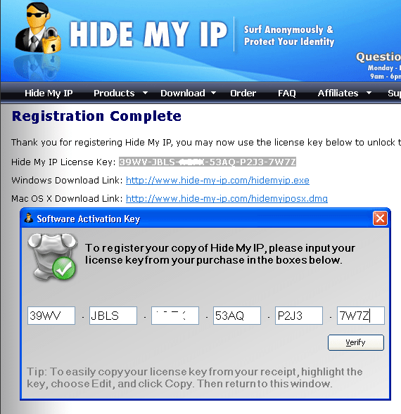 hide my ip license